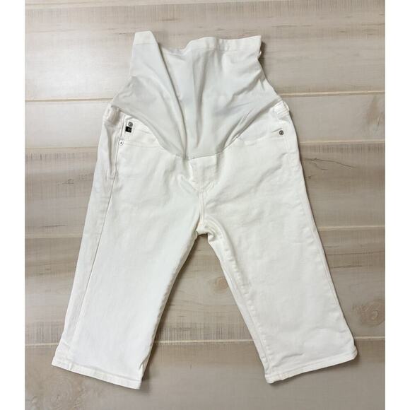 Adriano Goldschmied A Pea in the Pod Maternity White Malibu Crop Pant Sz 30 - Picture 1 of 9